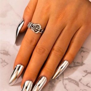 Western Belt Ring, Antique Silver, Size 8